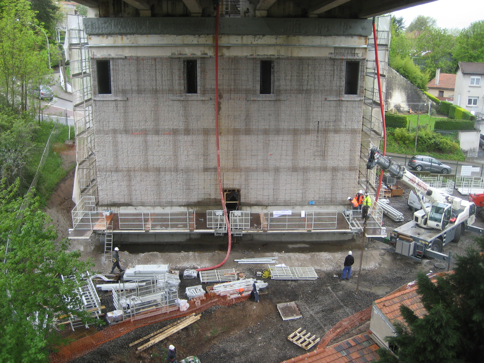 Vue générale des travaux pile P6