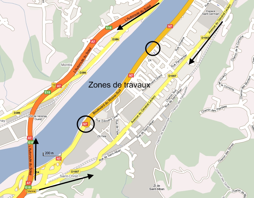 2 zones de travaux