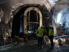 Préparation du bétonnage d'un rameau de communication
