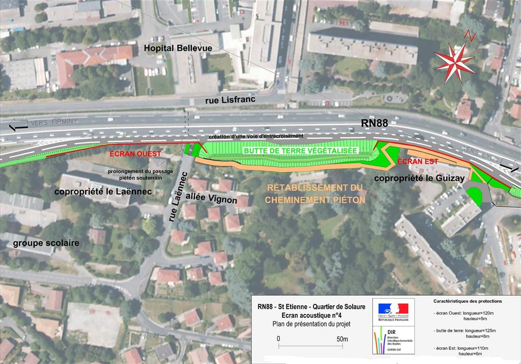 Plan des travaux. Ecran acoustique N4