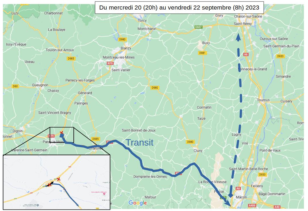Déviation entre le 20 et 22 septembre