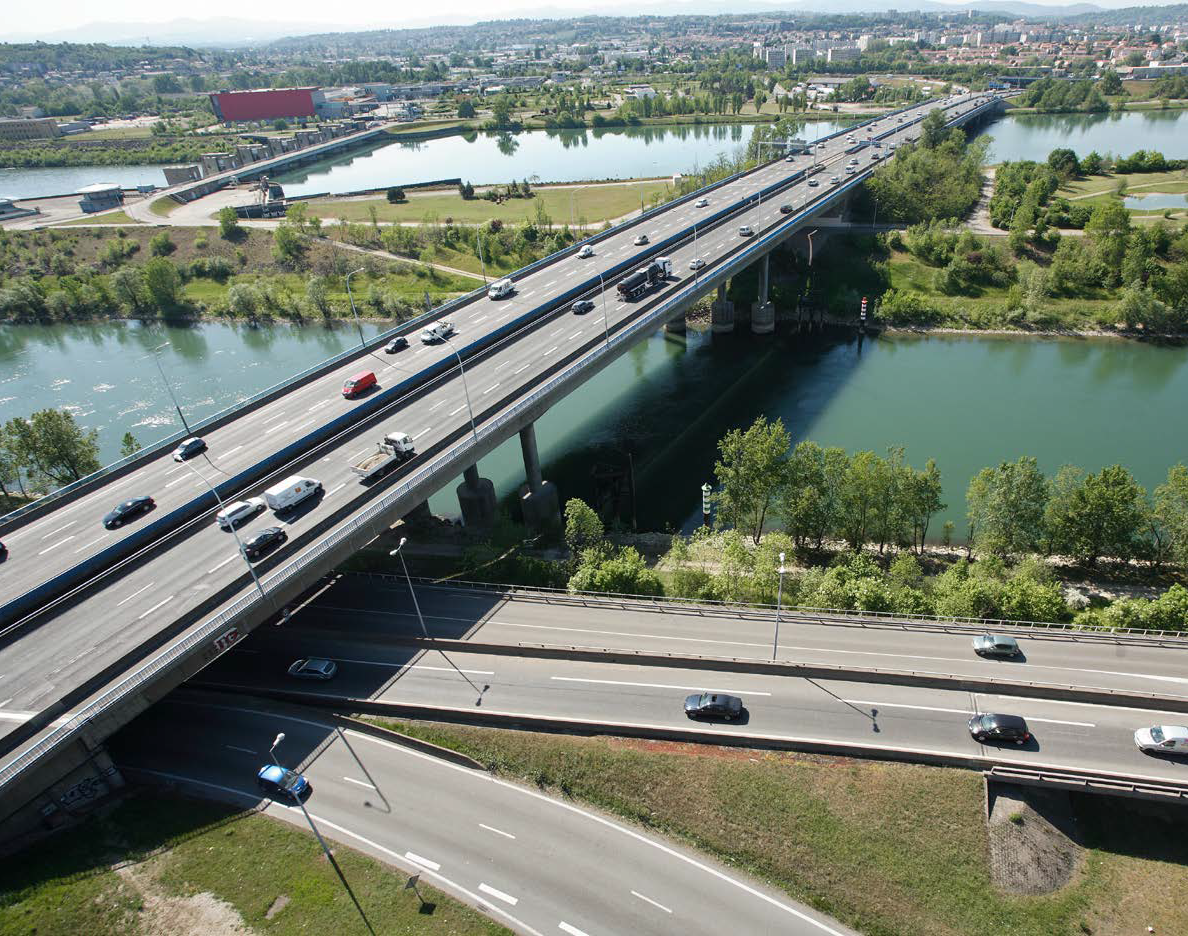 Vue aérienne des viaducs